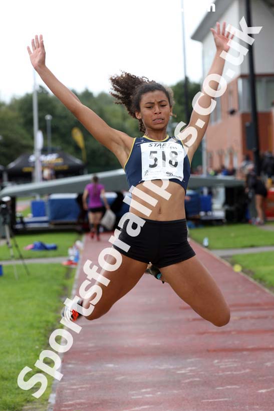 Womens under-17s long jump, Northern Under-17s/U-15s and U13s Champs, Leigh Sports Village, Leigh. Photo: David T. Hewitson/Sports for All Pics